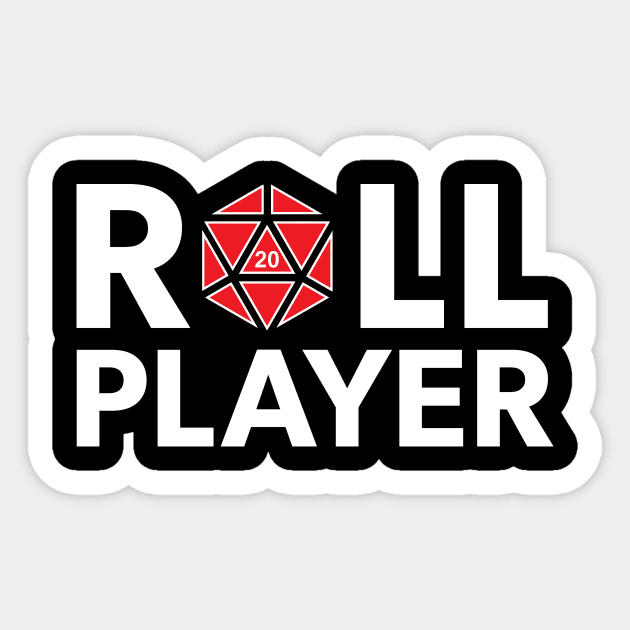 Roll Player (Red d20) Sticker by NashSketches
